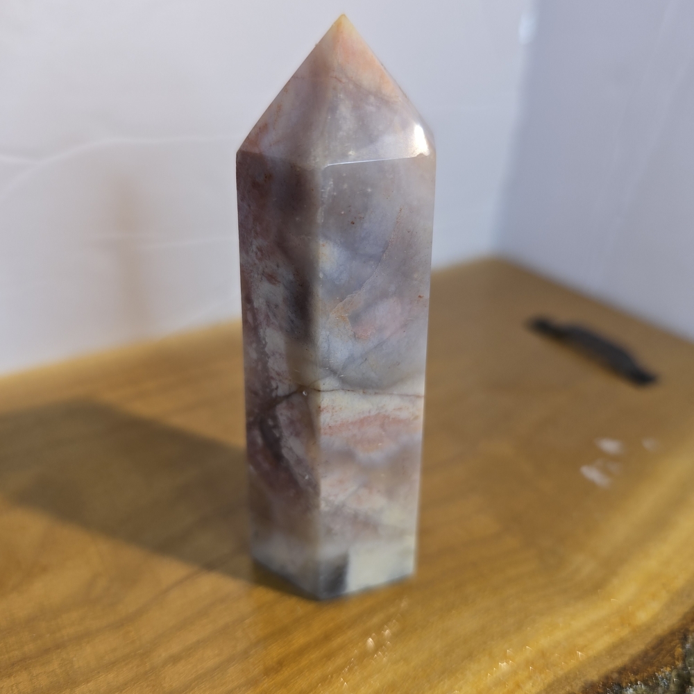 Pink MOSS AGATE CRYSTAL TOWER